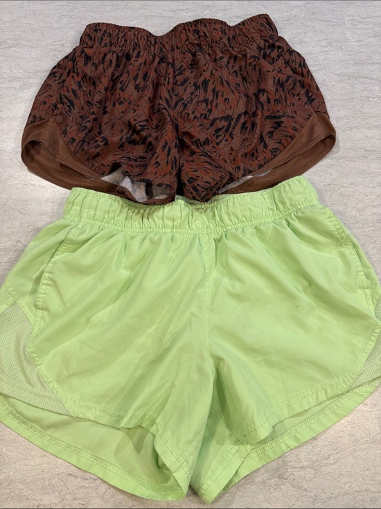Athletic Works Pants - Athletic Works Brown Animal-Print & Lime Green Athletic Shorts Set